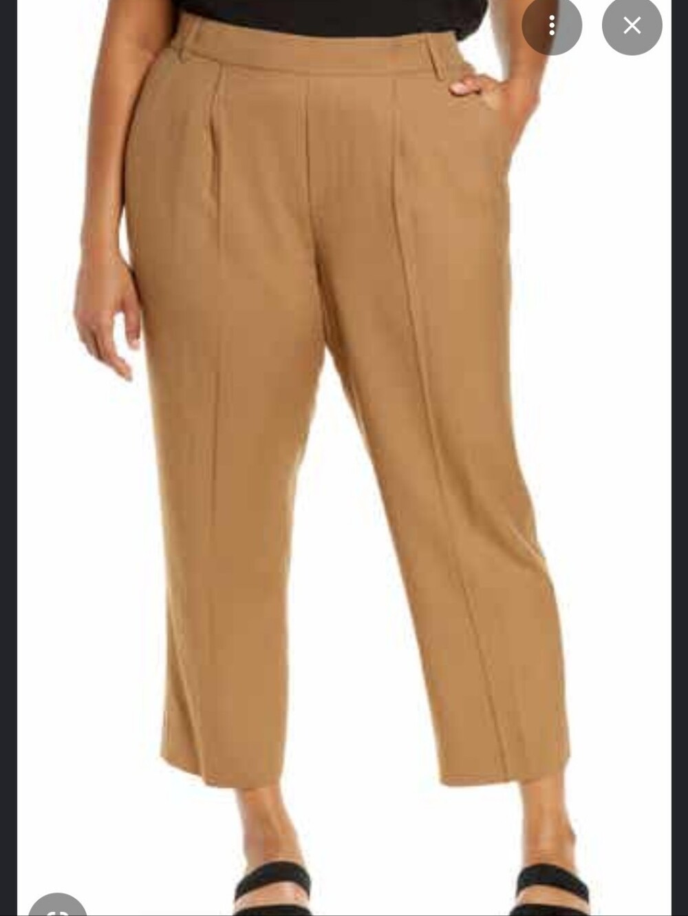 Vince Cropped High-Rise Cigarette Pants — Camel